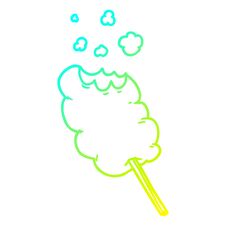 Cold Gradient Line Drawing Cartoon Candy Floss Royalty Free Stock Photos