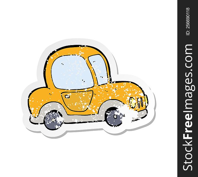 retro distressed sticker of a cartoon car