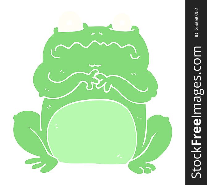 flat color illustration of funny frog. flat color illustration of funny frog