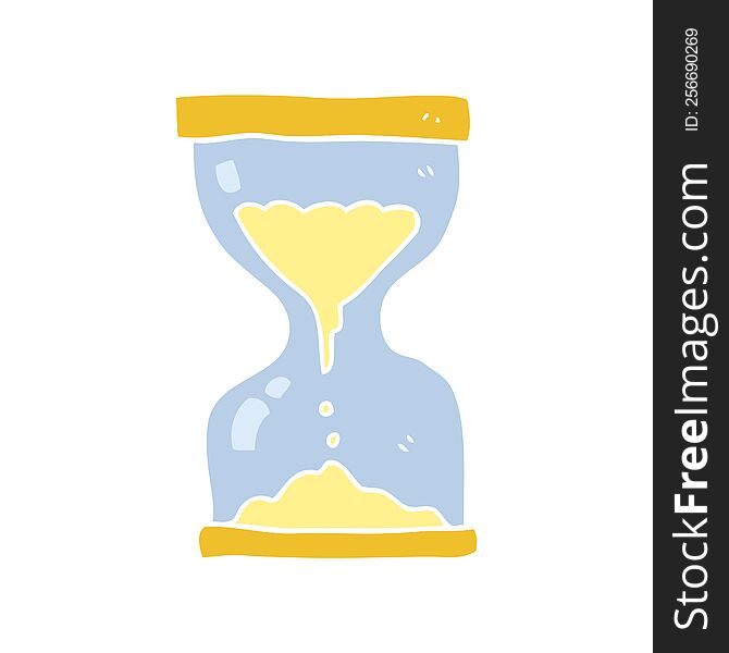 flat color illustration of a cartoon sand timer hourglass