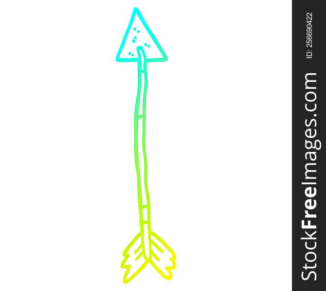 Cold Gradient Line Drawing Cartoon Old Arrow