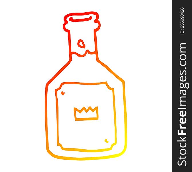 warm gradient line drawing of a cartoon alcoholic drink