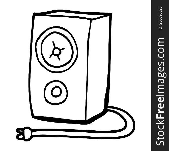 line drawing cartoon old wood speaker