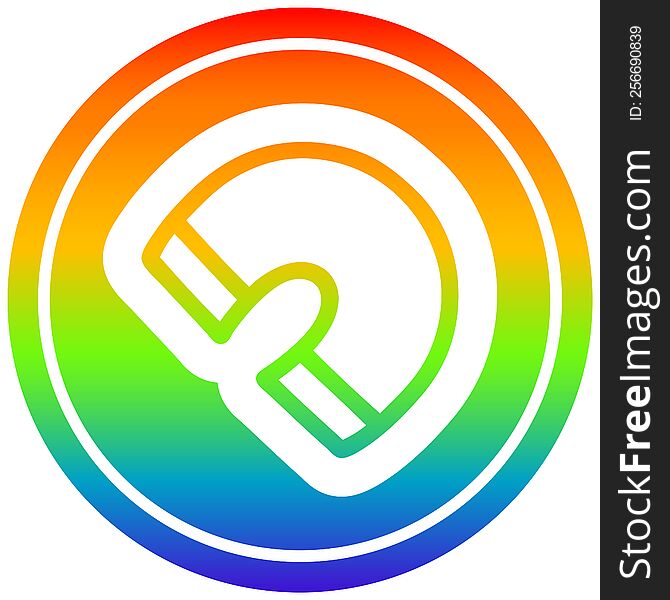 traditional magnet circular icon with rainbow gradient finish. traditional magnet circular icon with rainbow gradient finish