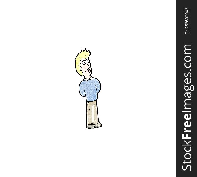 cartoon curious blond man