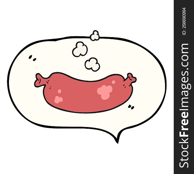 Speech Bubble Cartoon Hot Sausage