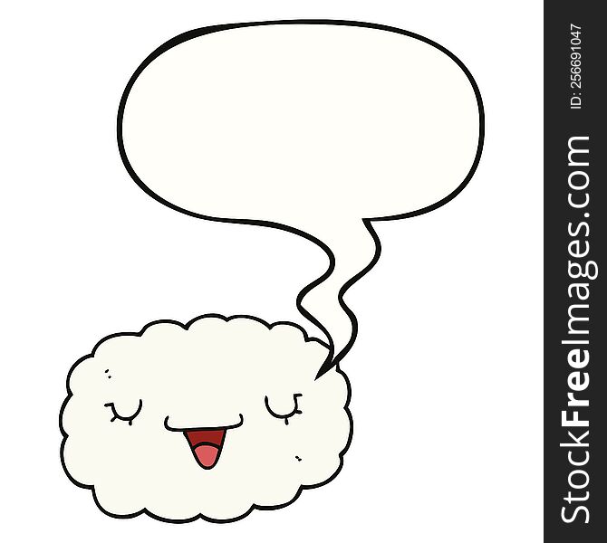 cartoon cloud with speech bubble. cartoon cloud with speech bubble