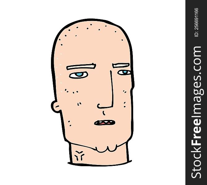 cartoon bald tough guy