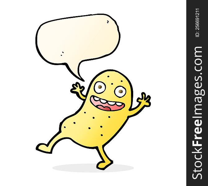 cartoon potato with speech bubble