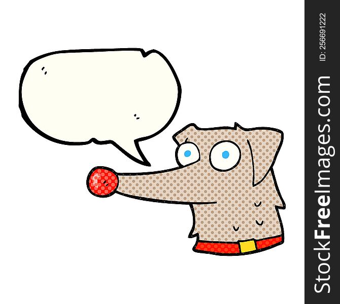 Comic Book Speech Bubble Cartoon Dog With Collar