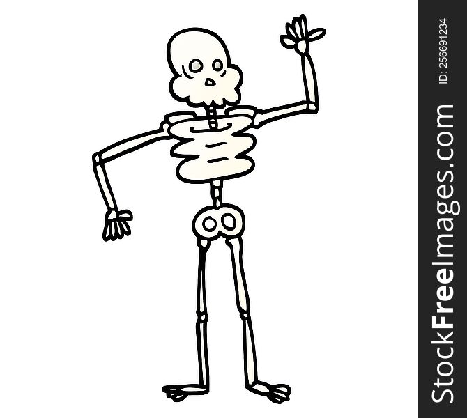 vector gradient illustration cartoon skeleton