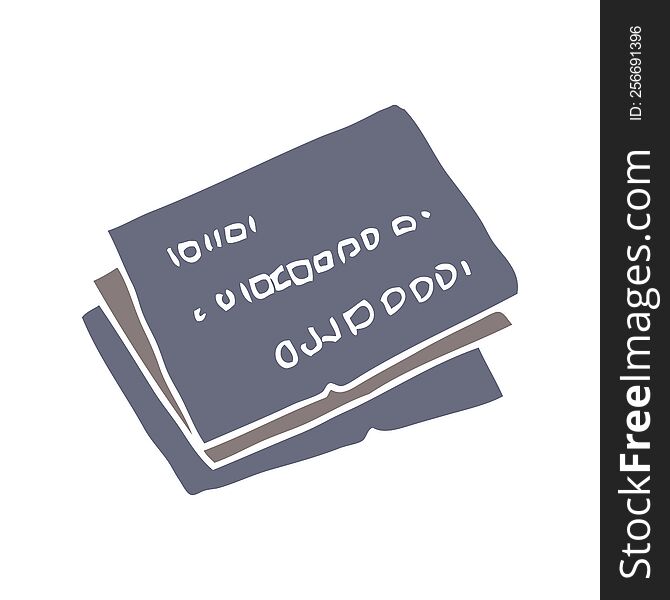 Old Credit Cards Flat Color Style Cartoon