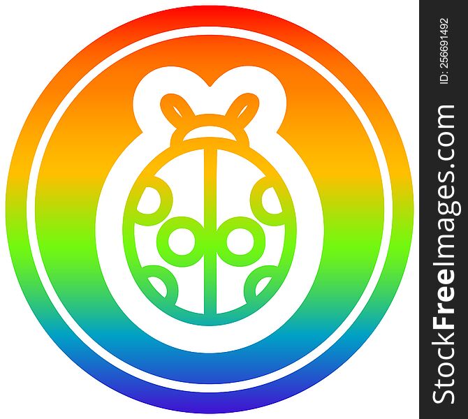 cute ladybug icon with rainbow gradient finish. cute ladybug icon with rainbow gradient finish