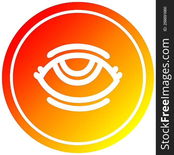 eye symbol circular in hot gradient spectrum