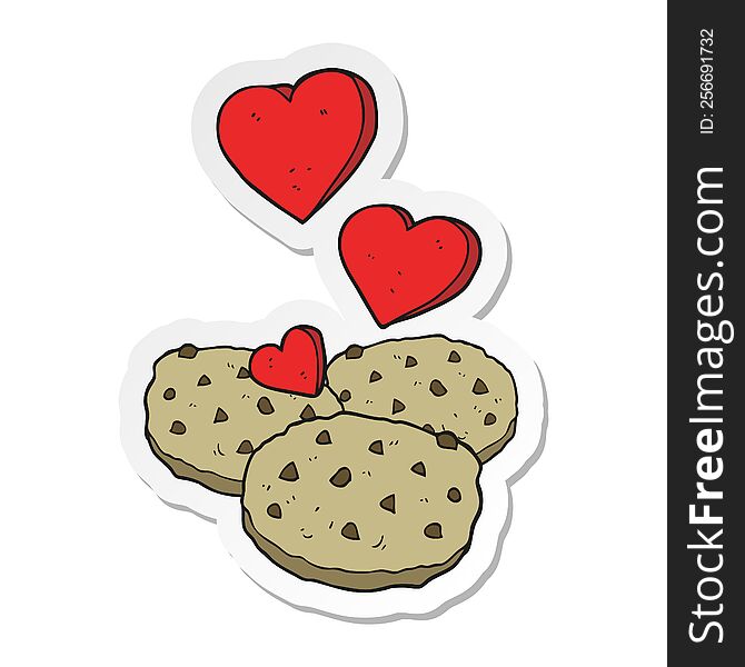 sticker of a cartoon cookies
