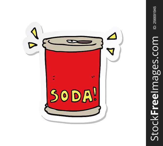 Sticker Of A Cartoon Soda Can