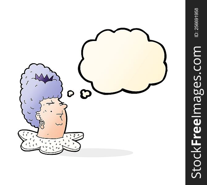 Cartoon Queen S Head With Thought Bubble