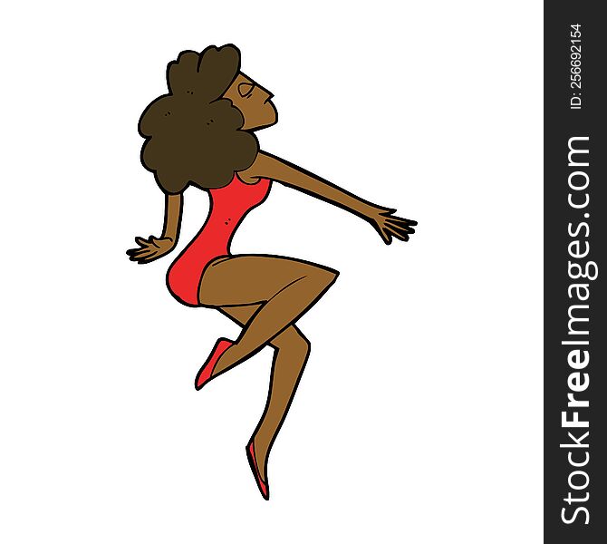 cartoon dancing woman