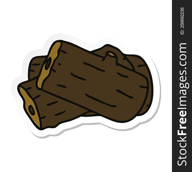 sticker of a quirky hand drawn cartoon log