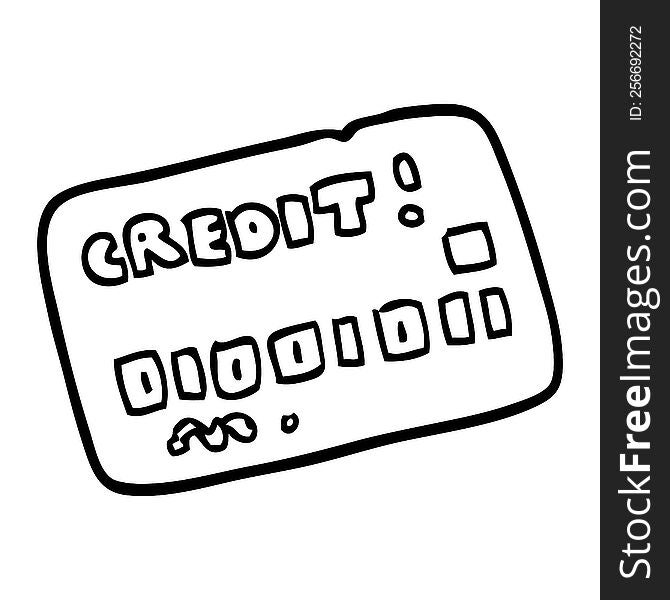 Line Drawing Cartoon Credit Card