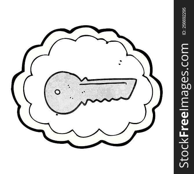 freehand drawn texture cartoon door key