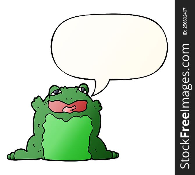 Cartoon Toad And Speech Bubble In Smooth Gradient Style