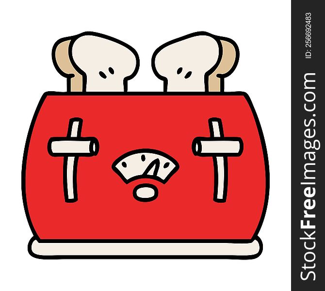 cartoon of a toaster popping out toast