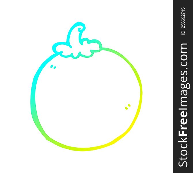 Cold Gradient Line Drawing Cartoon Tomato