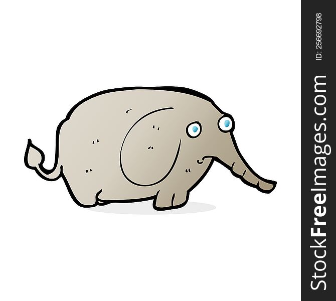 Cartoon Sad Little Elephant