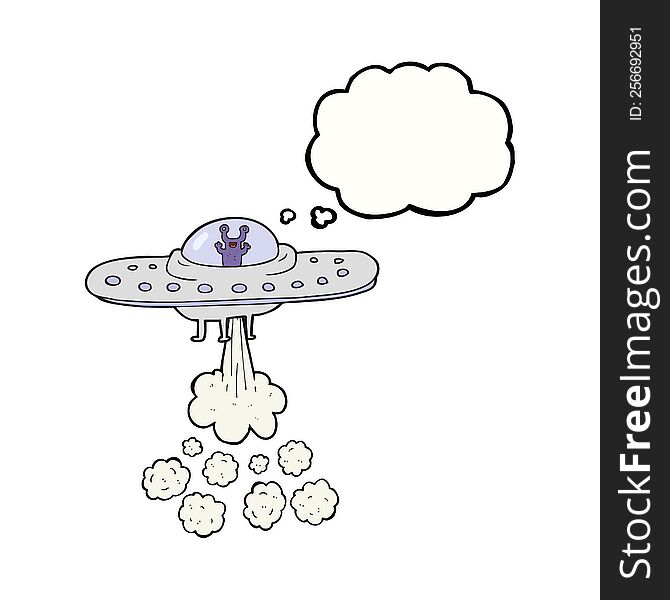 Thought Bubble Cartoon Flying Saucer