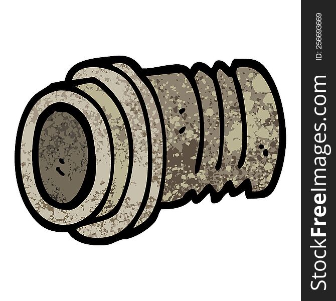 Grunge Textured Illustration Cartoon Pipe Fitting