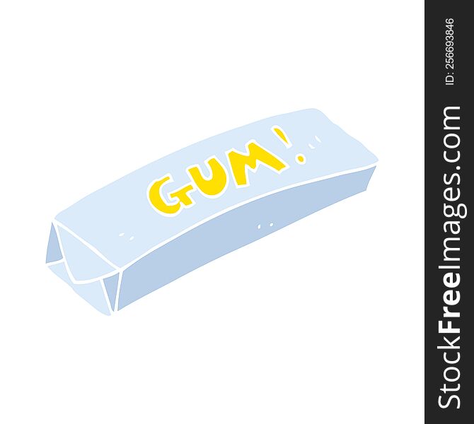 flat color illustration of a cartoon chewing gum