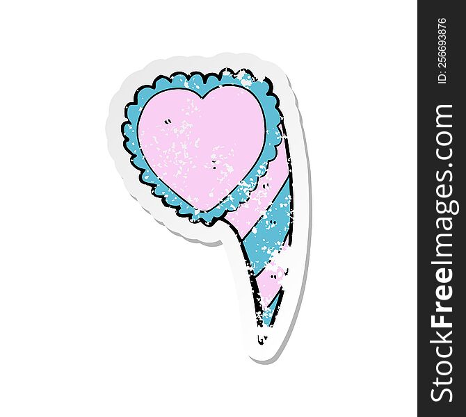 Retro Distressed Sticker Of A Cartoon Love Heart Symbol
