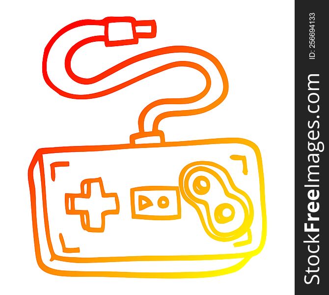warm gradient line drawing of a cartoon game controller