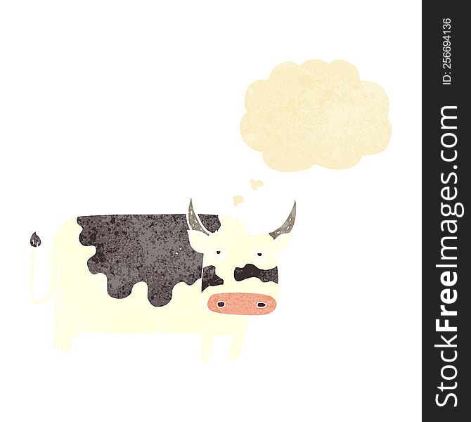 Cartoon Cow With Thought Bubble