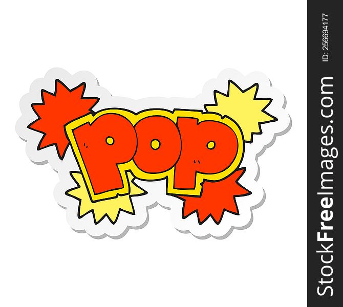 sticker of a cartoon pop explosion symbol