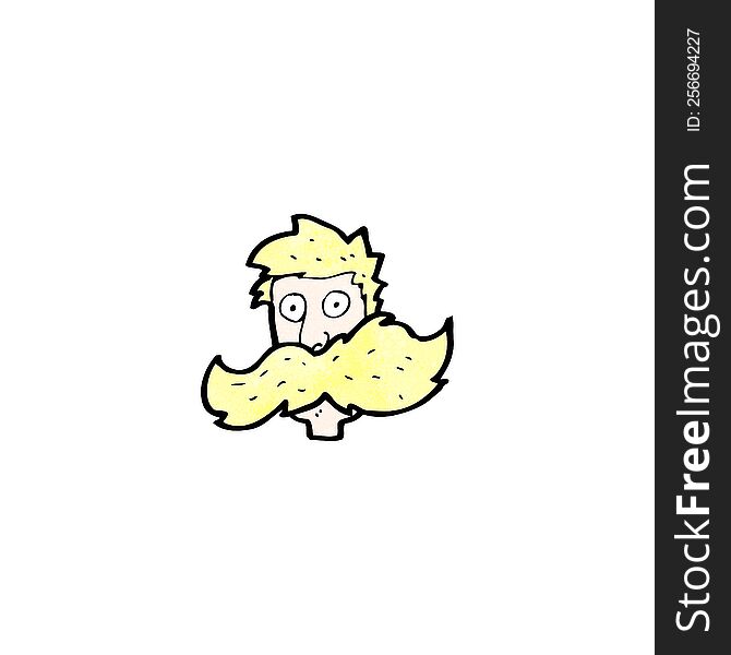 cartoon man with huge blond mustache
