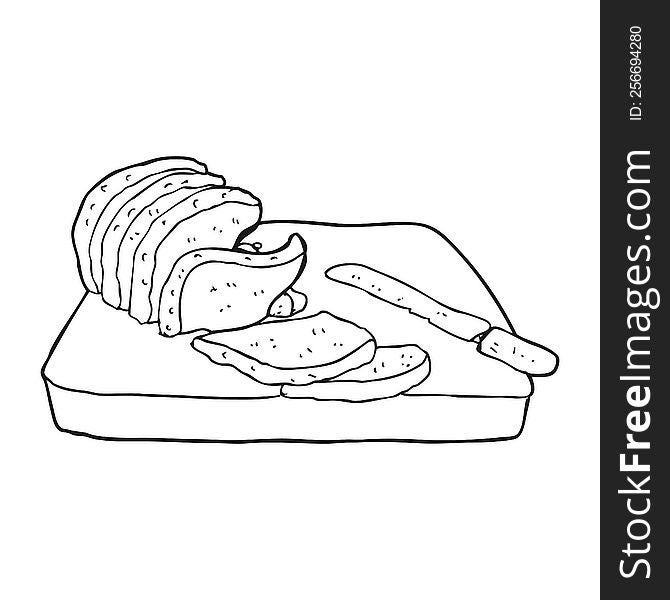 Black And White Cartoon Sliced Bread