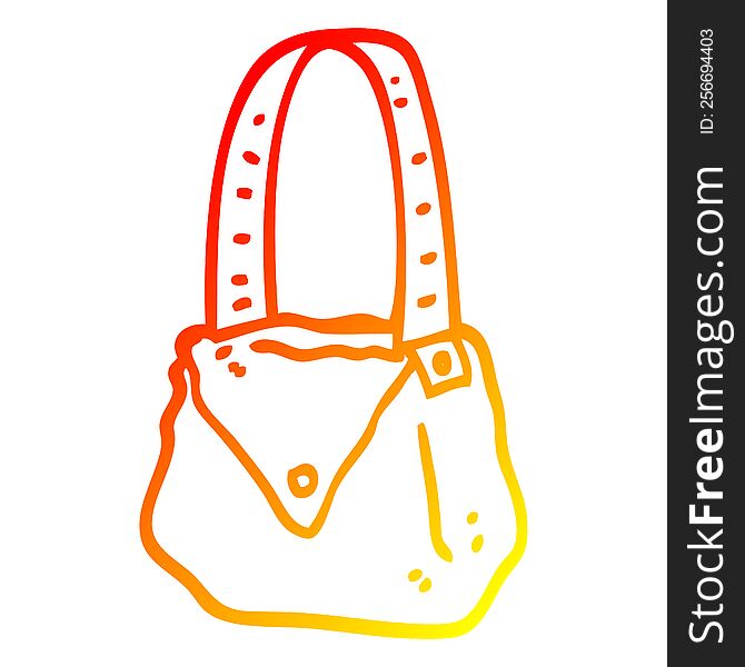 warm gradient line drawing of a cartoon satchel