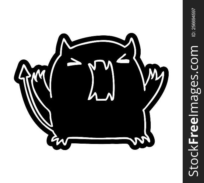 cartoon icon of a cute kawaii devil