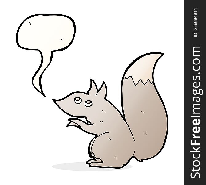 cartoon squirrel with speech bubble
