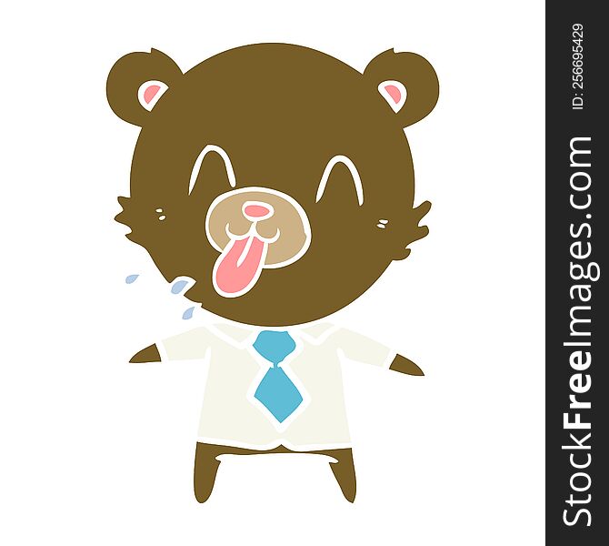 Rude Flat Color Style Cartoon Bear Boss