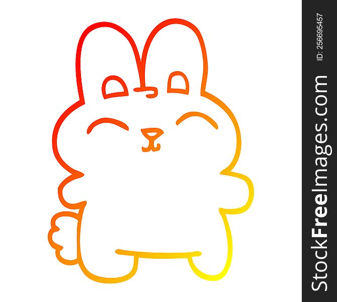 Warm Gradient Line Drawing Cartoon Grey Rabbit