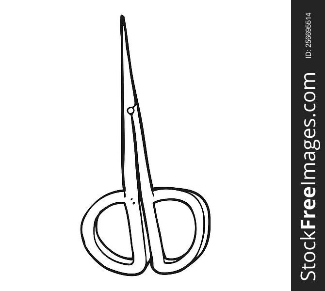 black and white cartoon nail scissors