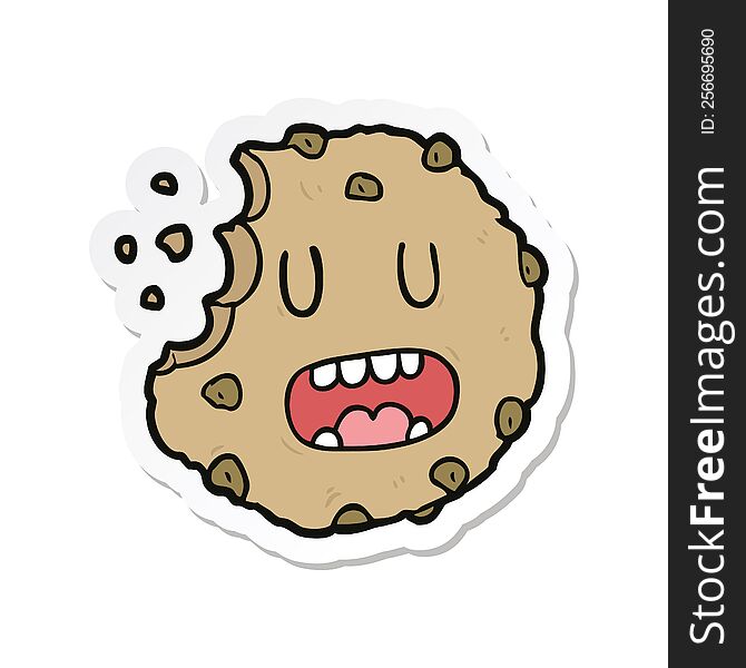 sticker of a cartoon cookie