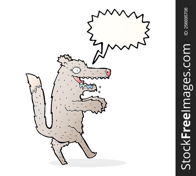 Cartoon Big Bad Wolf With Speech Bubble