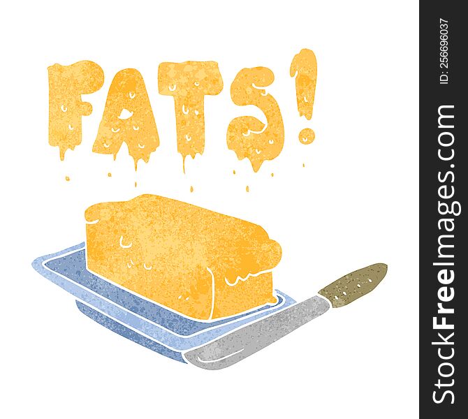 freehand retro cartoon butter fats