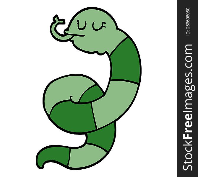 cartoon doodle snake coiled