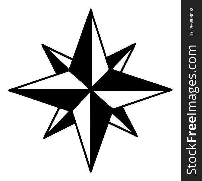 tattoo in black line style of a star. tattoo in black line style of a star