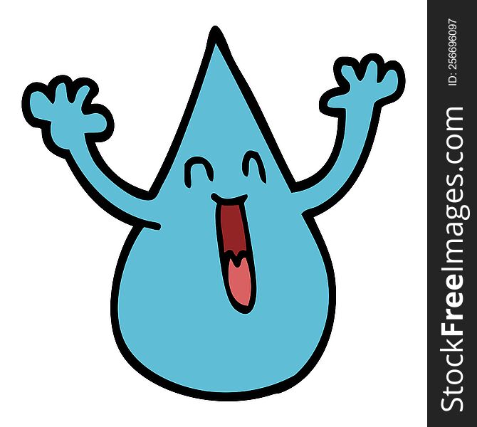 cartoon doodle rain drop